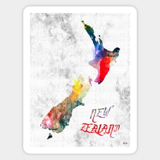 New Zealand Grunge Map Sticker